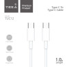 Cable USB-C 1m 3A TERA TUC12 - Blanc