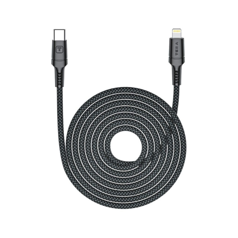 Cable Lightning USB-C 1m 3.4A TERA TUC02 - Noir