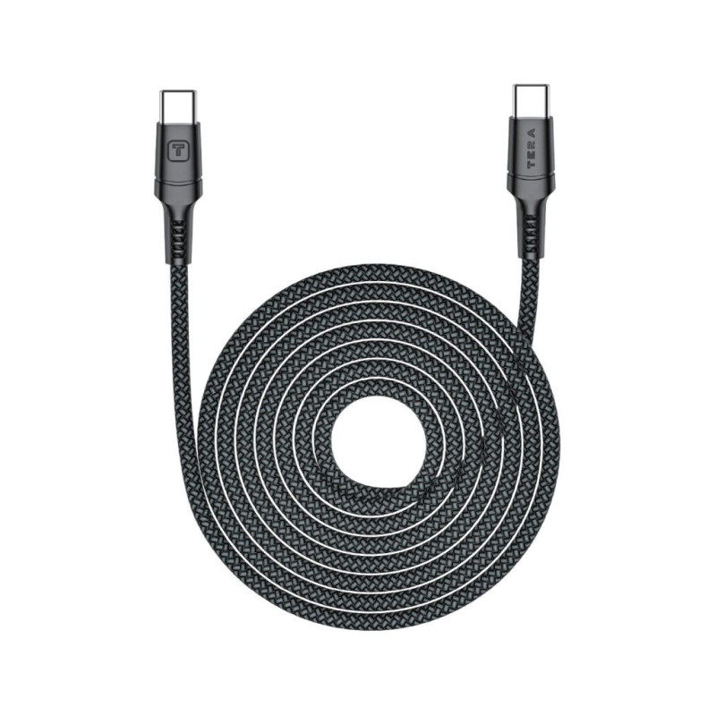 Cable USB-C 1m 3.4A TERA TUC01 - Noir
