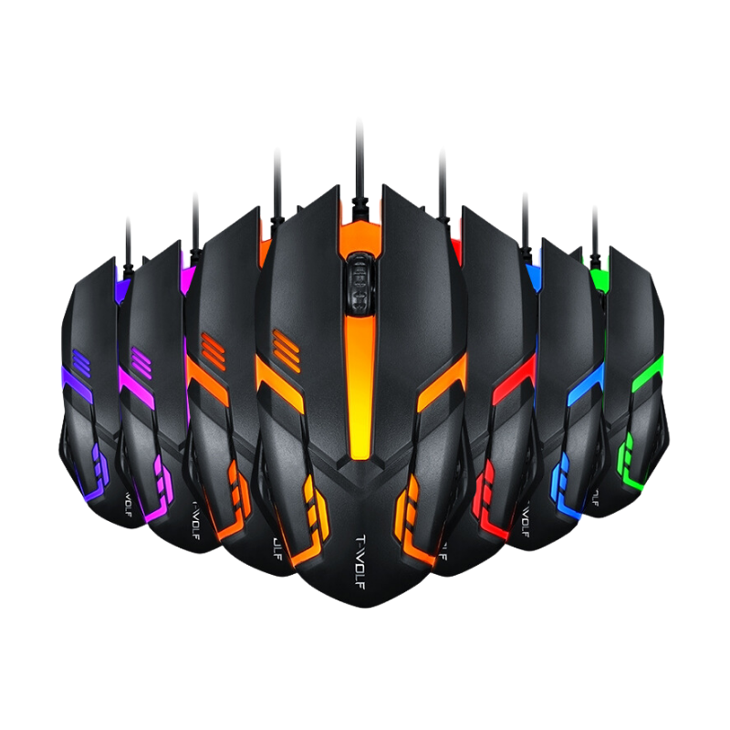 Souris Gaming T-WOLF V1 LED RGB - Noir