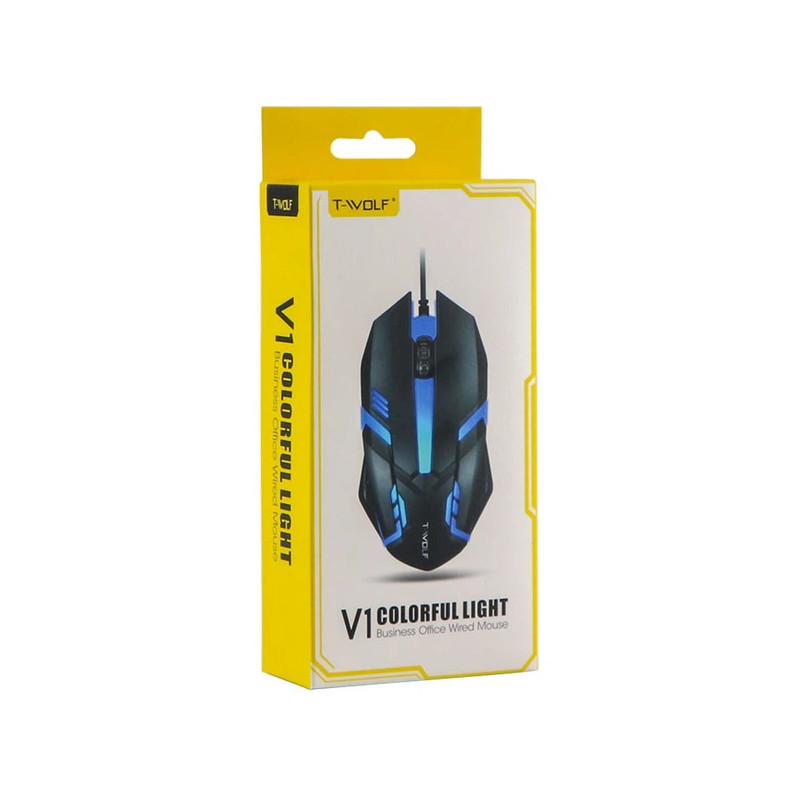 Souris Gaming T-WOLF V1 LED RGB - Noir