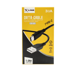 Cable Type C 1m 3.1A X-LINE X-03 - Noir