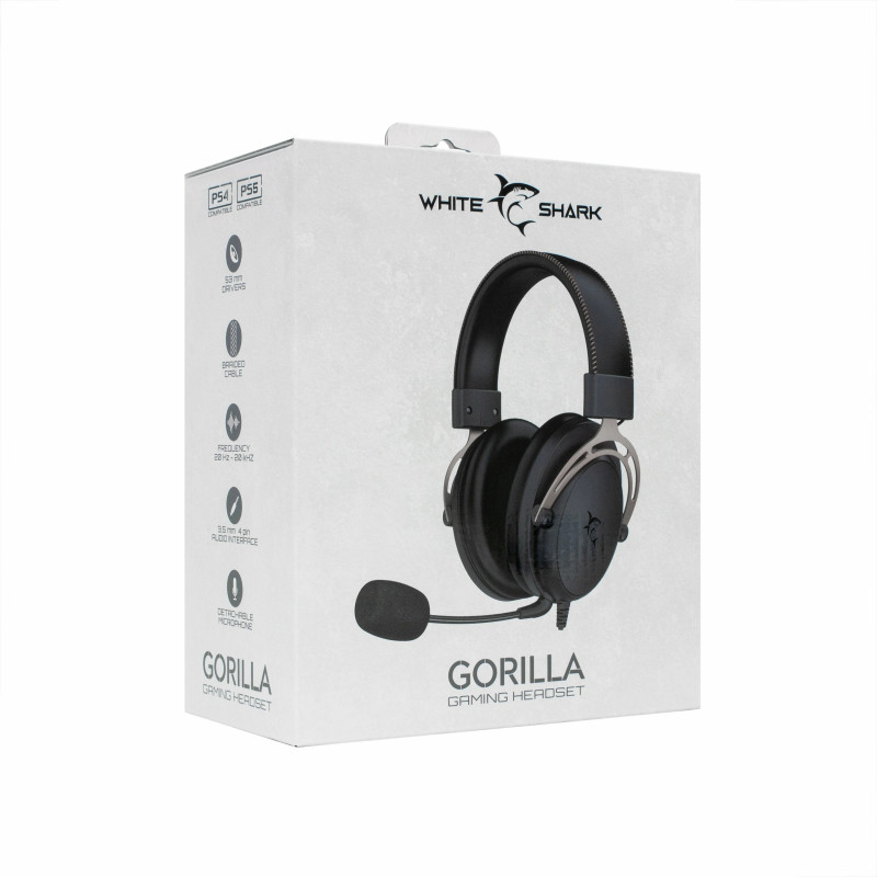 Casque Gaming WHITE SHARK GORILLA GH-2341 - Noir Gris
