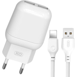 Chargeur USB Lightning Double USB 15.5W XO L78 - Blanc