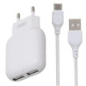 Chargeur Type C Double USB 15.5W XO L78 - Blanc