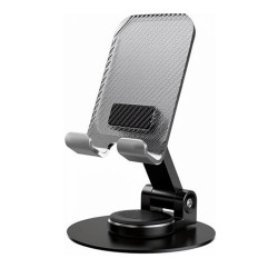 Support de Bureau Pliable pour Smartphone en Métal HL132 - Noir