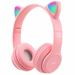 Casque MP3 Bluetooth Oreillettes de Chat P47M - Rose
