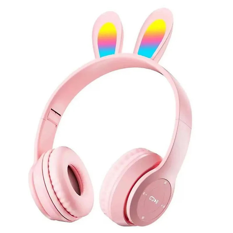 Casque MP3 Bluetooth Oreillettes de Lapin P47R - Rose