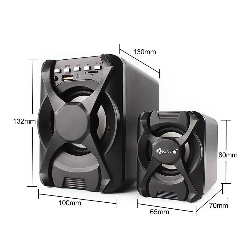 Haut Parleur 2.1 USB Bluetooth KISONLI U-2500BT - Noir
