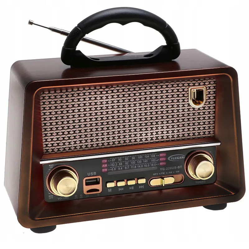 Radio FM Bluetooth YUEGAN YG-225BT - Rouge Bois