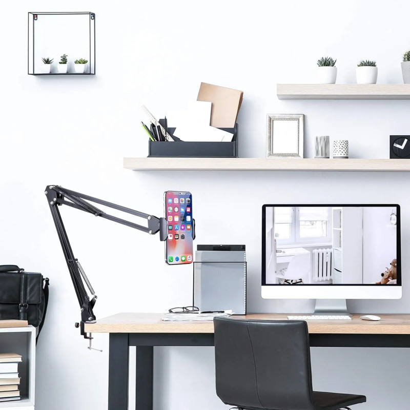 Support de Bureau pour Smartphone à bras articulé - Noir