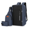 Sac à dos pour Pc Portable 15.6" + Sacoche + Trousse - Bleu