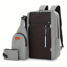 Sac à dos pour Pc Portable 15.6" + Sacoche + Trousse - Gris