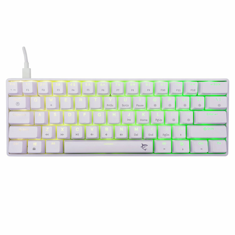 Clavier Mécanique WHITE SHARK SHINOBI 2 GK-004231 - Blanc - Brown Switch
