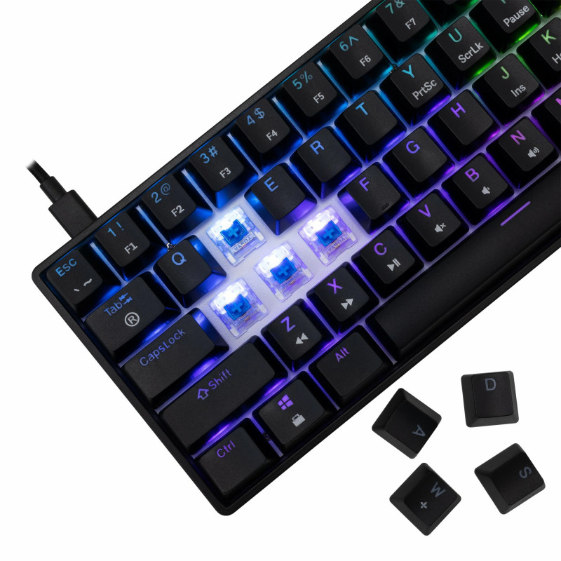Clavier Mécanique WHITE SHARK SHINOBI 2 GK-004121 - Noir - Blue Switch
