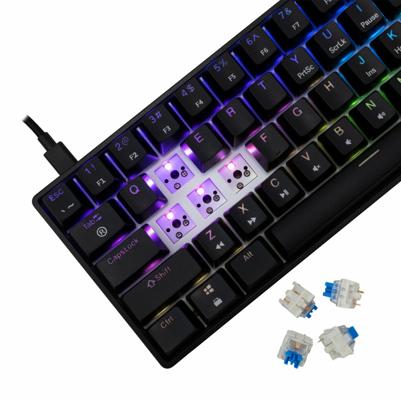 Clavier Mécanique WHITE SHARK SHINOBI 2 GK-004121 - Noir - Blue Switch