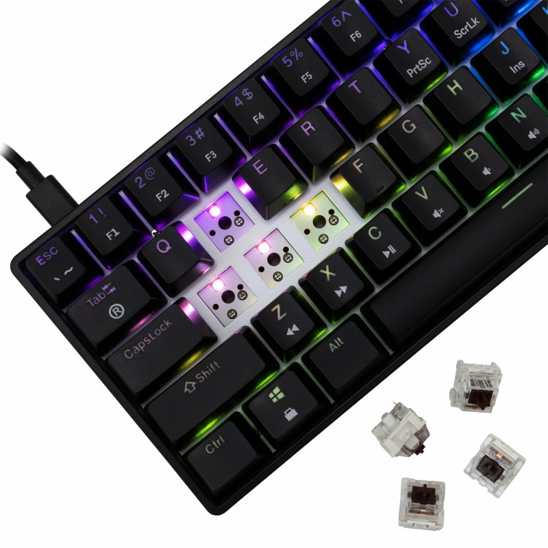 Clavier Mécanique WHITE SHARK SHINOBI 2 GK-004131 - Noir - Brown Switch