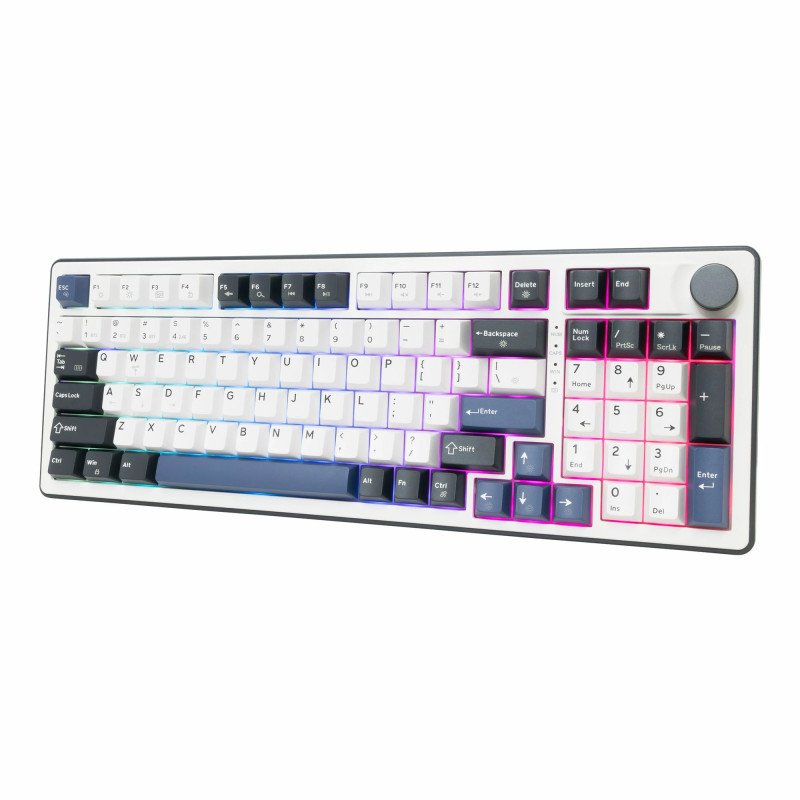 Clavier sans Fil / Bluetooth WHITE SHARK EXCALIBUR GK-007251 - Wine Red Switch - Blanc