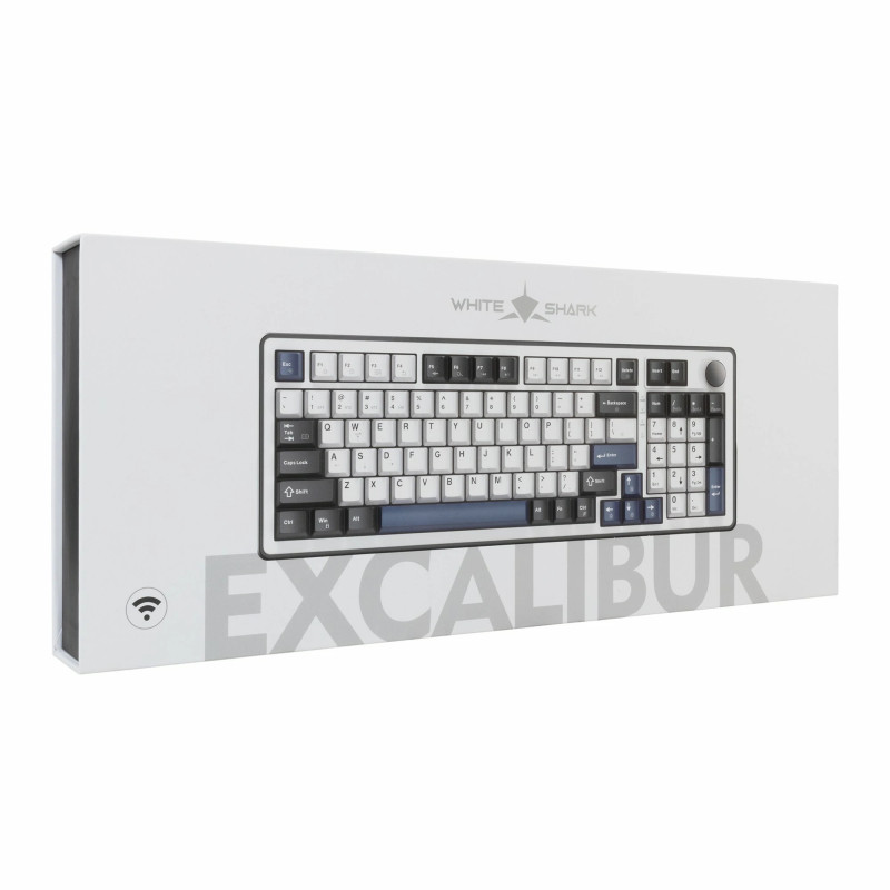 Clavier sans Fil / Bluetooth WHITE SHARK EXCALIBUR GK-007251 - Wine Red Switch - Blanc