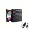Lecteur Graveur DVD Externe USB 3.0 et USB-C ECD829 - Noir