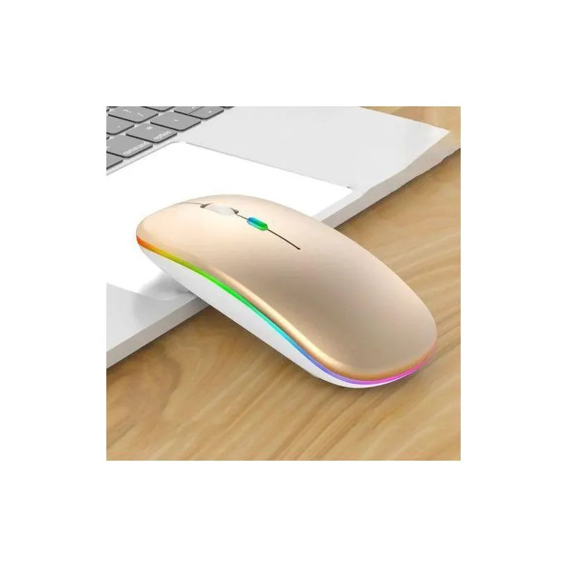 Souris Sans Fil Bluetooth Rechargeable Silencieuse - Gold