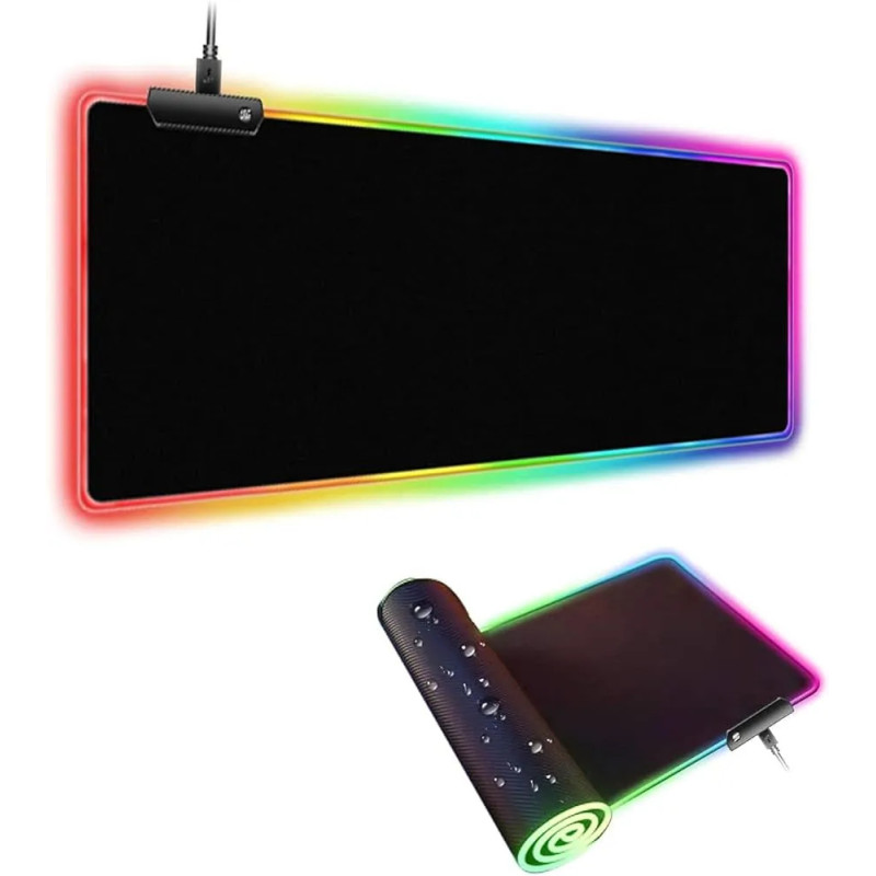 Tapis de Souris XXL - 900x400mm - RGB - Noir