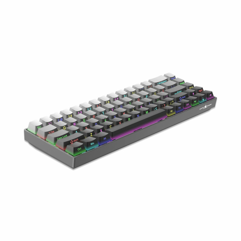 Clavier Mécanique WHITE SHARK NUNCHAKU US - Gris - Red Switch