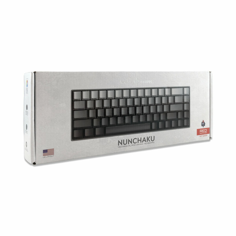 Clavier Mécanique WHITE SHARK NUNCHAKU US - Gris - Red Switch