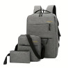 Sac à dos pour Pc Portable 15.6" BACKPACK + Sacoche + Trousse - Gris