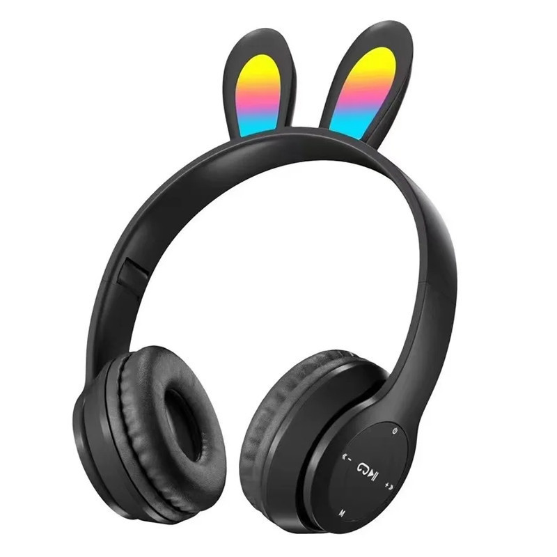 Casque MP3 Bluetooth Oreillettes de Lapin P47R - Noir