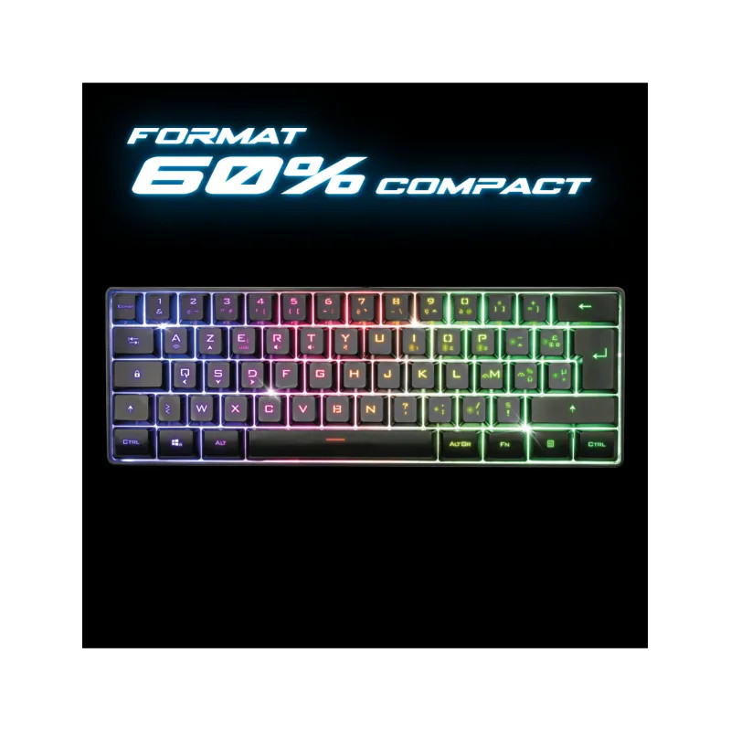 Clavier sans Fil / Bluetooth SPIRIT OF GAMER ELITE-K50 TKL RGB - Noir