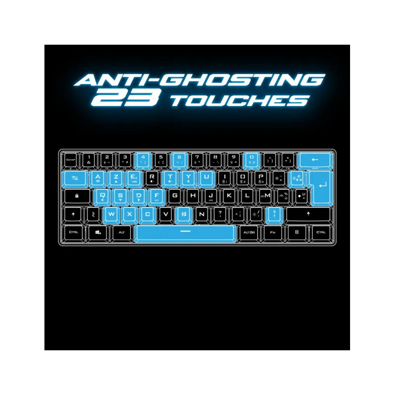 Clavier sans Fil / Bluetooth SPIRIT OF GAMER ELITE-K50 TKL RGB - Noir