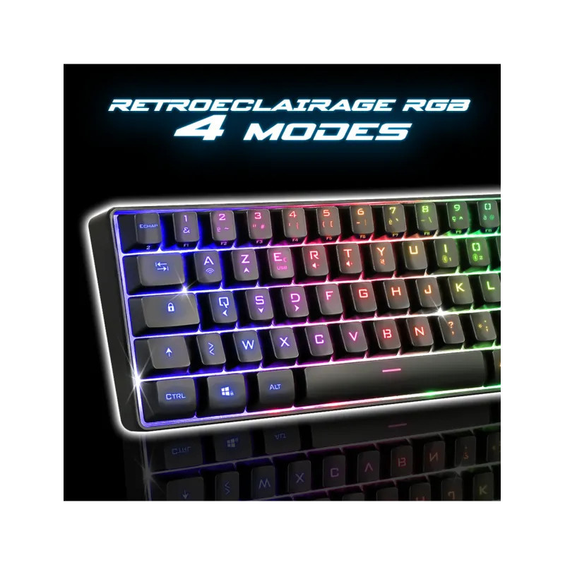 Clavier sans Fil / Bluetooth SPIRIT OF GAMER ELITE-K50 TKL RGB - Noir