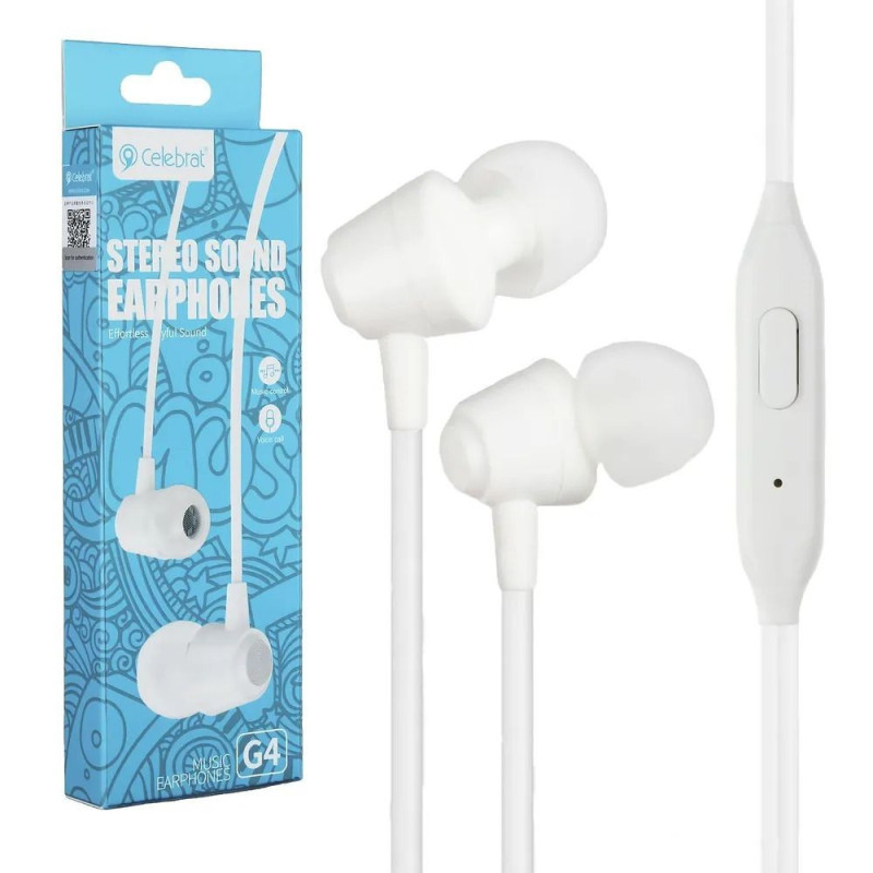 Ecouteur avec Micro CELEBRAT G4 - Blanc