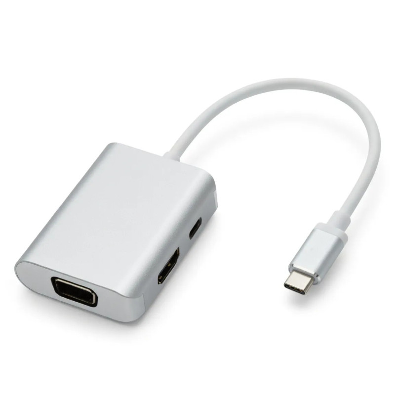 Adaptateur Type-C vers Ports 1x HDMI 4K - 1x VGA 1x USB-C ARKTEK