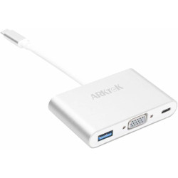 Adaptateur Type-C vers Ports 1x USB 3.0 / 1x VGA / 1x USB-C ARKTEK