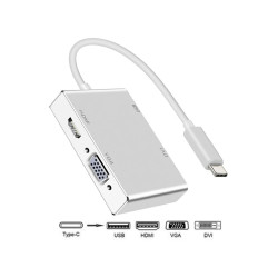 Adaptateur Type-C vers Ports USB 3.0 / VGA / HDMI / DVI