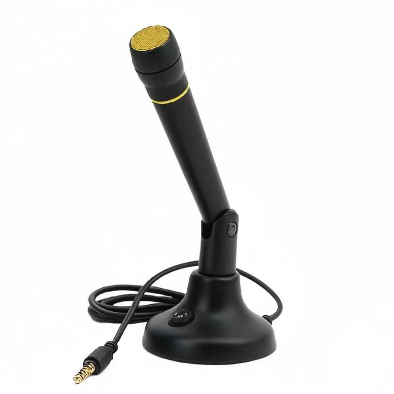 Mini Microphone pour PC - Jack 3.5mm - Noir