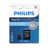Carte Mémoire PHILIPS 32GB Class 10 avec Adaptateur