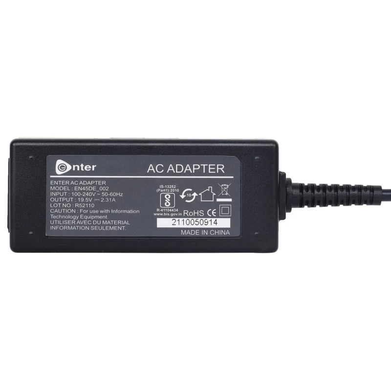 Chargeur Pc - DELL - 19.5V 2.31A - Bec 4.5x3.0mm - Adaptable - ENTER EN45DE-002