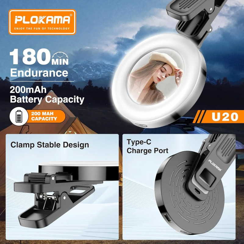 Mini RING LIGHT LED Blanc PLOKAMA U20