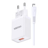 Chargeur Lightning 5A 25W KAKUSIGA KSC-1643 Avec Cable - Blanc