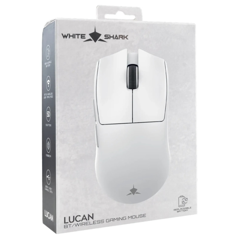 Souris sans Fil / Bluetooth WHITE SHARK LUCAN WGM-5022 - Blanc