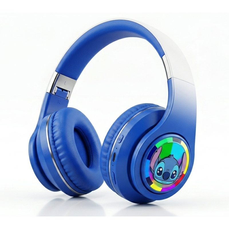 Casque Bluetooth MP3 STITCH AH-806 LED - Bleu