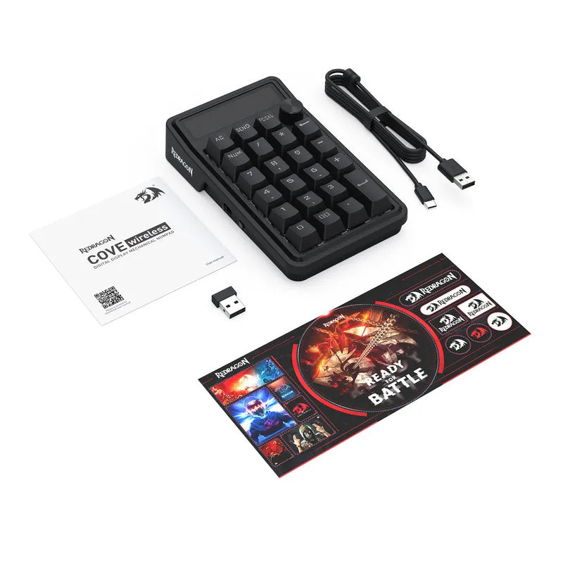 Clavier NumPad Mécanique sans Fil REDRAGON COVE K733 RGB - Noir