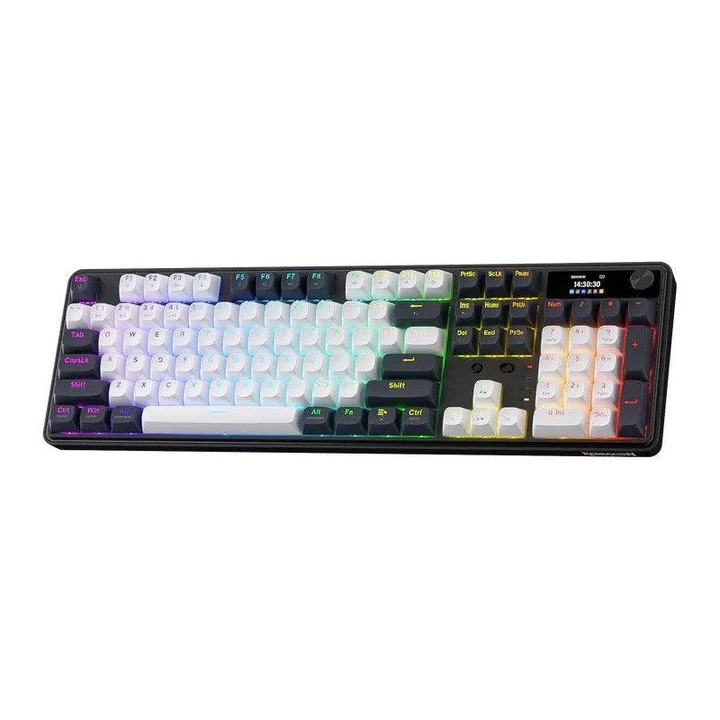 Clavier sans Fil / Bluetooth REDRAGON WYVERN LCD PRO K761 RGB - Blanc Noir