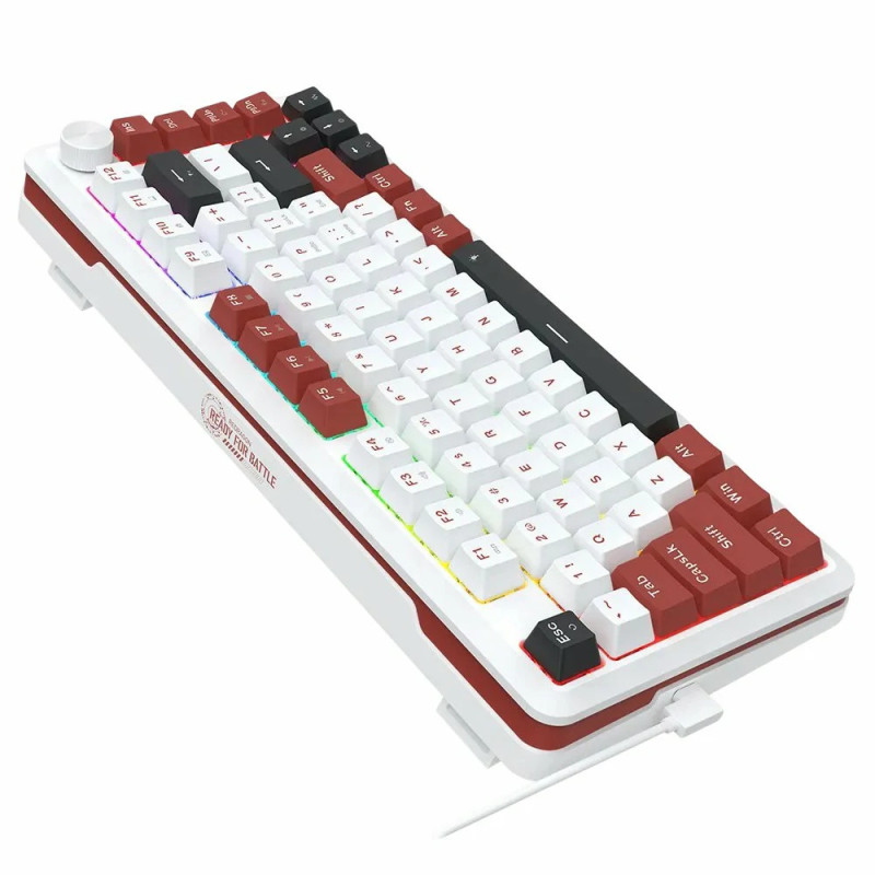 Clavier sans Fil / Bluetooth REDRAGON STORMHUNTER K721 RGB - Blanc Rouge Noir
