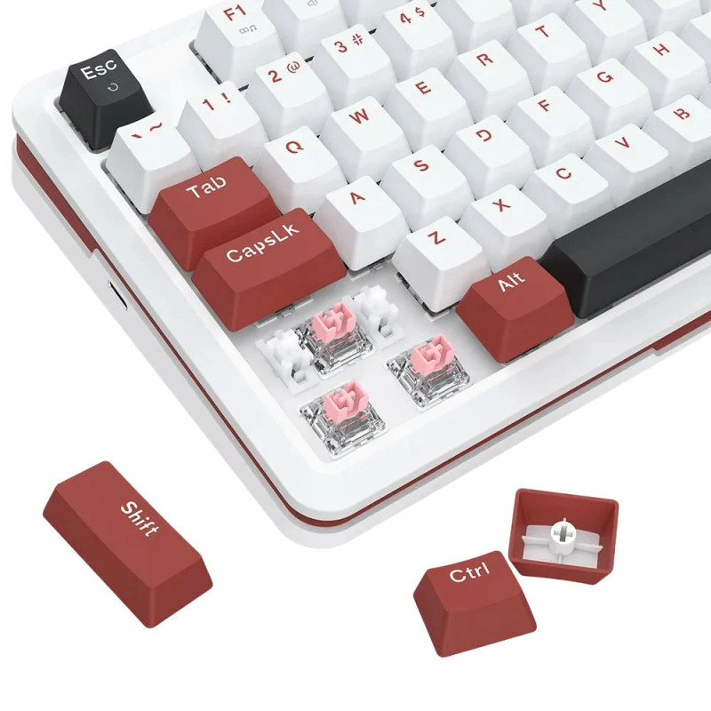 Clavier sans Fil / Bluetooth REDRAGON STORMHUNTER K721 RGB - Blanc Rouge Noir