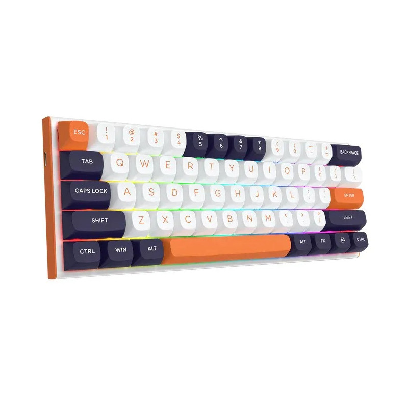 Clavier Mécanique REDRAGON FIDD RGB K683 - Blanc Noir Orangé