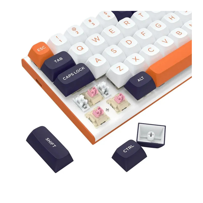 Clavier Mécanique REDRAGON FIDD RGB K683 - Blanc Noir Orangé